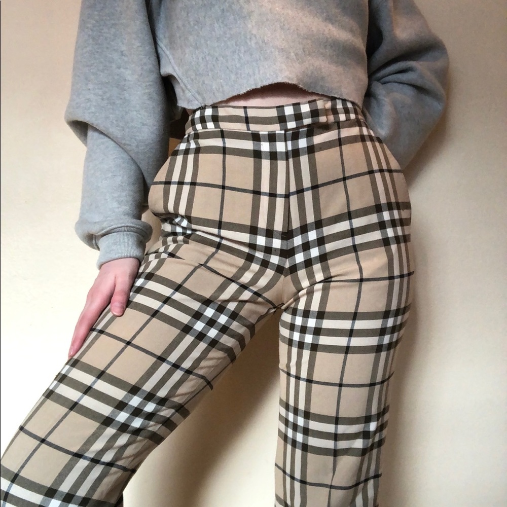 Tan plaid pants
